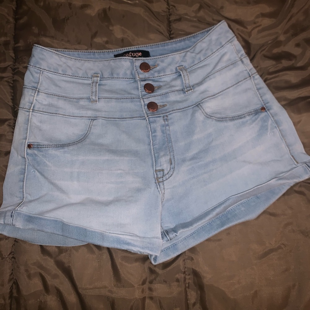 High waisted jean shorts